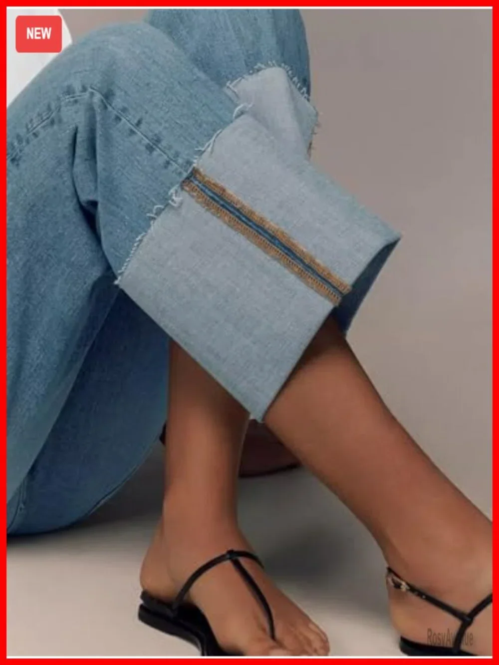 Wide Leg Baggy High Waist Boyfriend Straight Leg Stretchy Denim Pants Trendy